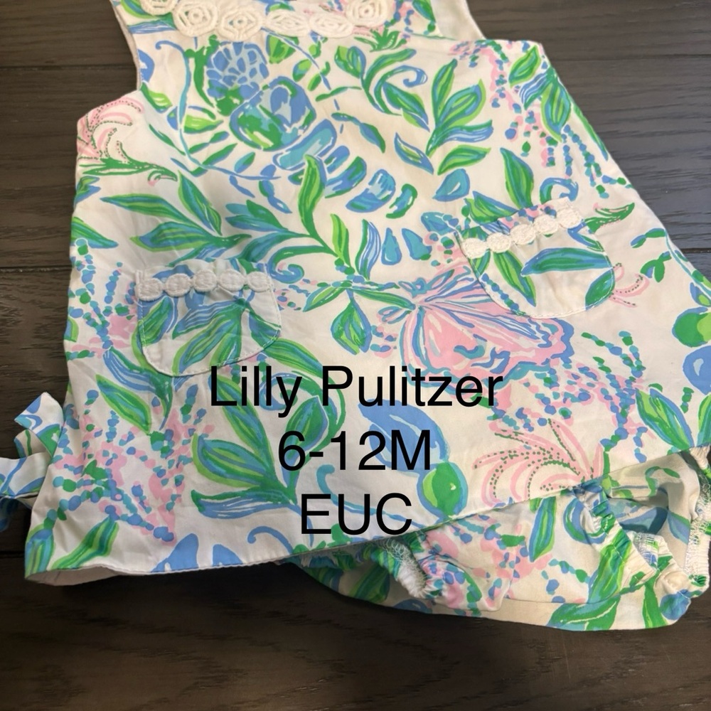 Lilly Pulitzer Floral Cotton Romper in Pink, Blue & Green